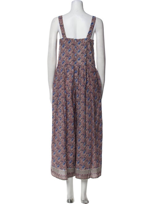 Pink Chicken Floral Print Square Neckline Jumpsuit