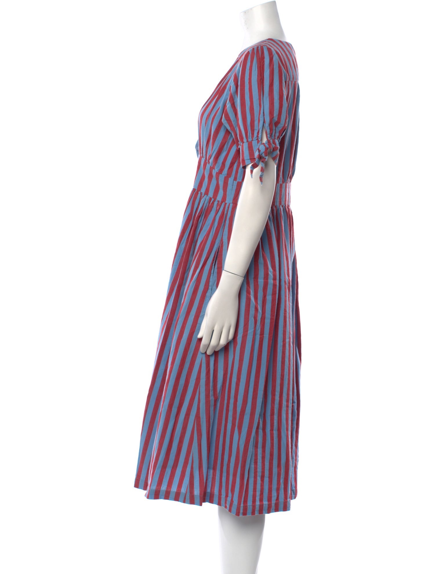 Pink Chicken Striped Midi Length Dress