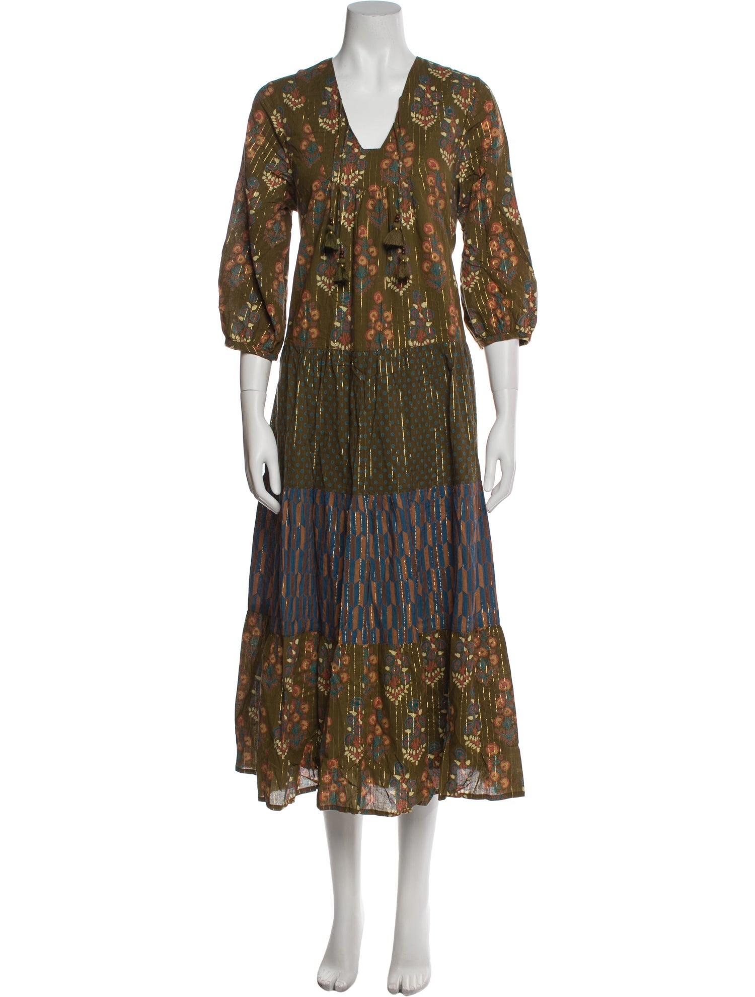 Pink Chicken Floral Print Long Dress