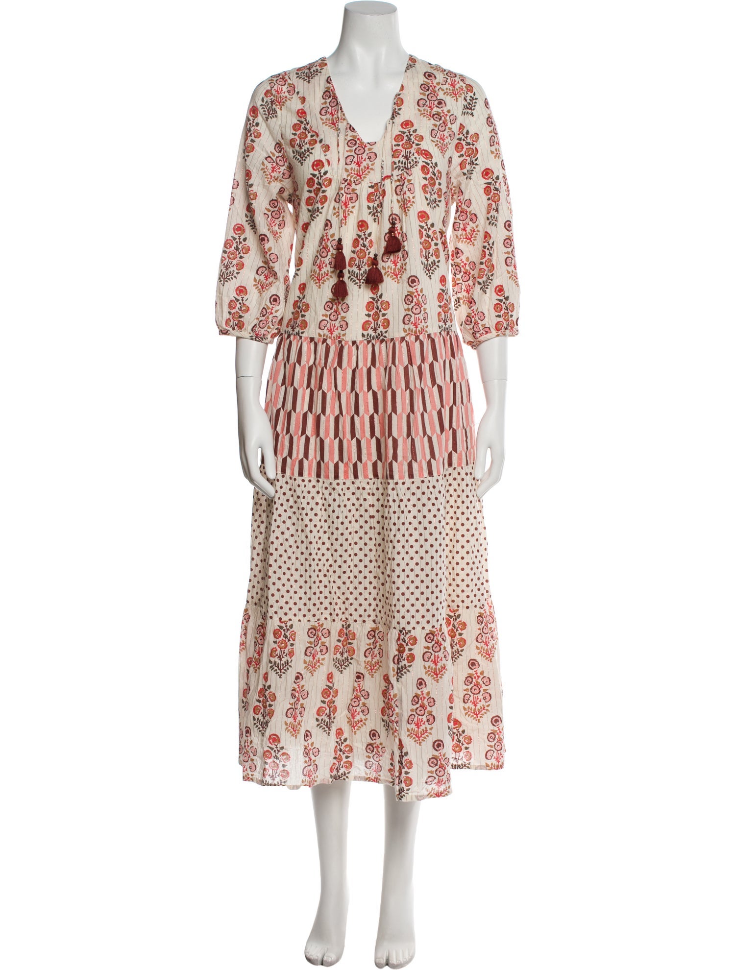 Pink Chicken Printed Long Dress