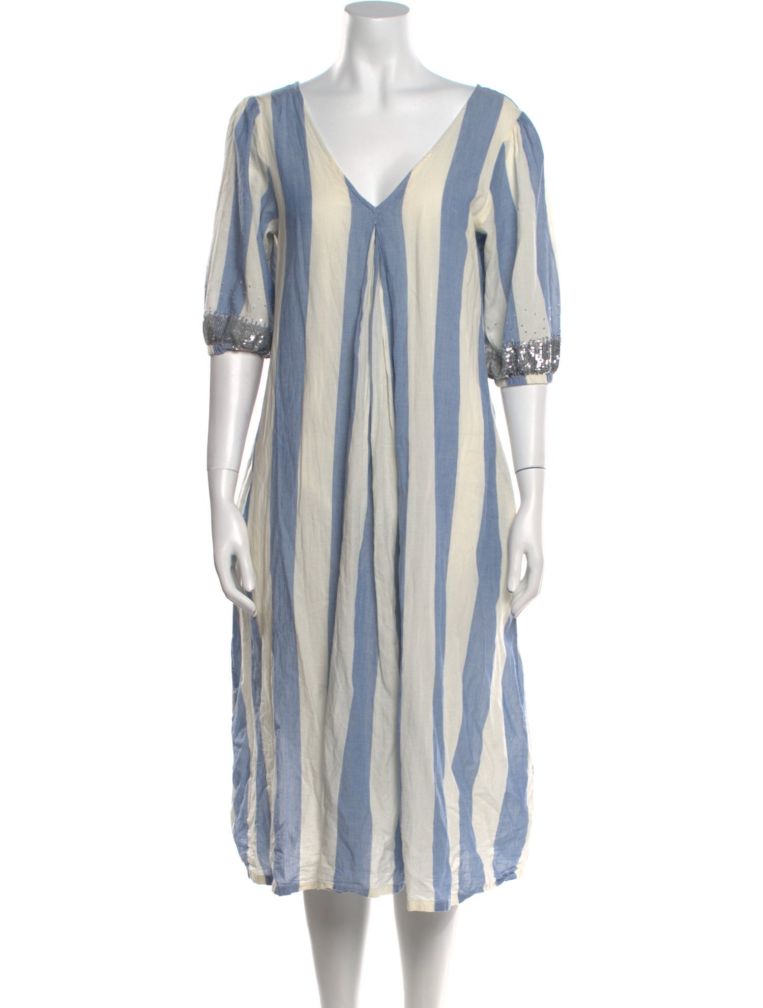 Pink Chicken Striped Midi Length Dress