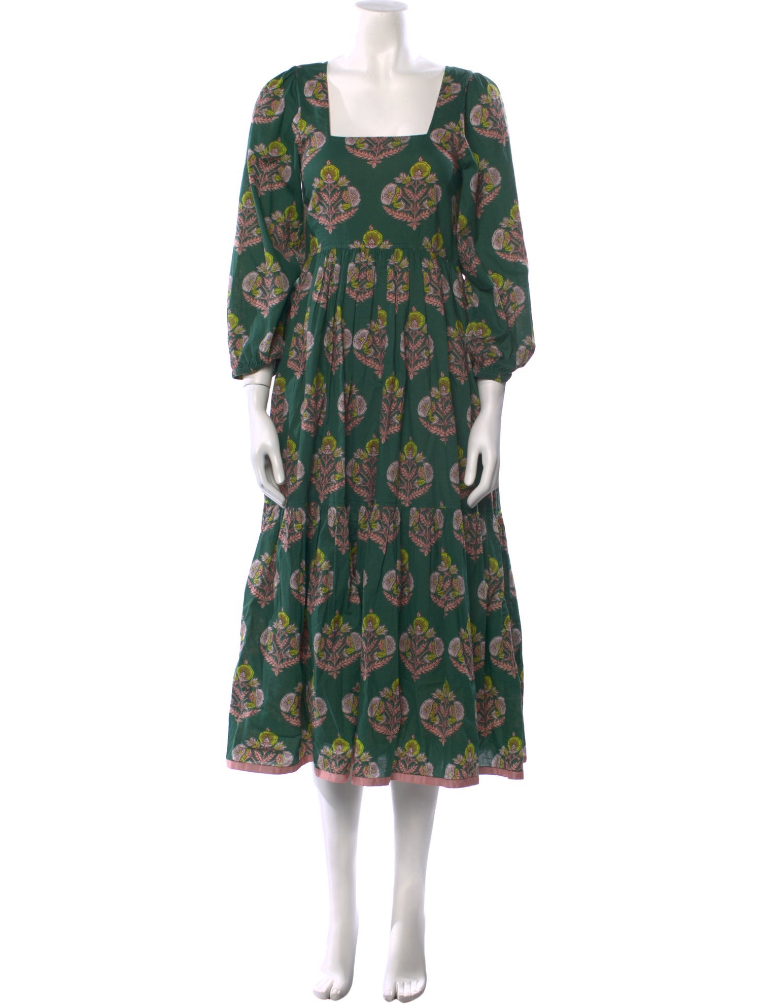 Pink Chicken Floral Print Long Dress