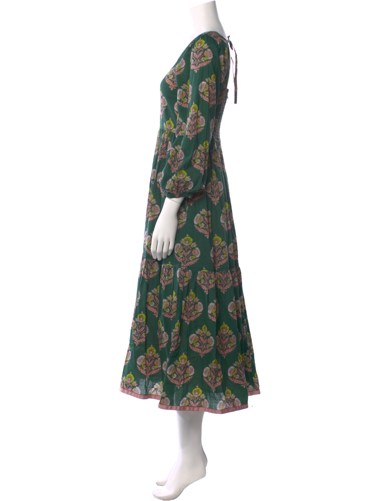 Pink Chicken Floral Print Long Dress