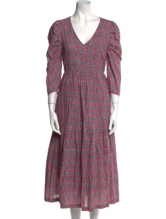 Pink Chicken Floral Print Long Dress