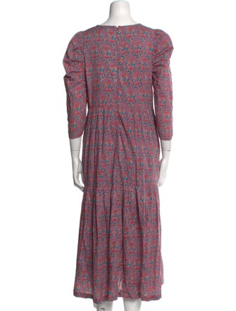 Pink Chicken Floral Print Long Dress