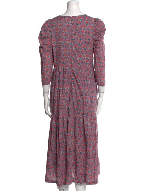 Pink Chicken Floral Print Long Dress