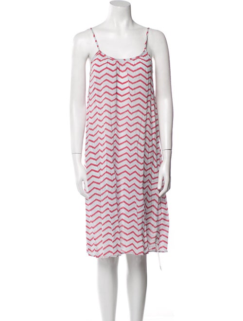 Pink Chicken Striped Knee-Length Dress
