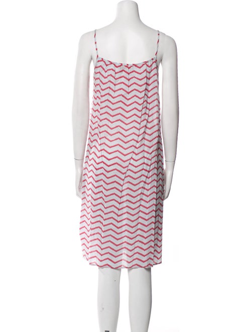 Pink Chicken Striped Knee-Length Dress