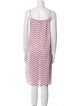 Pink Chicken Striped Knee-Length Dress