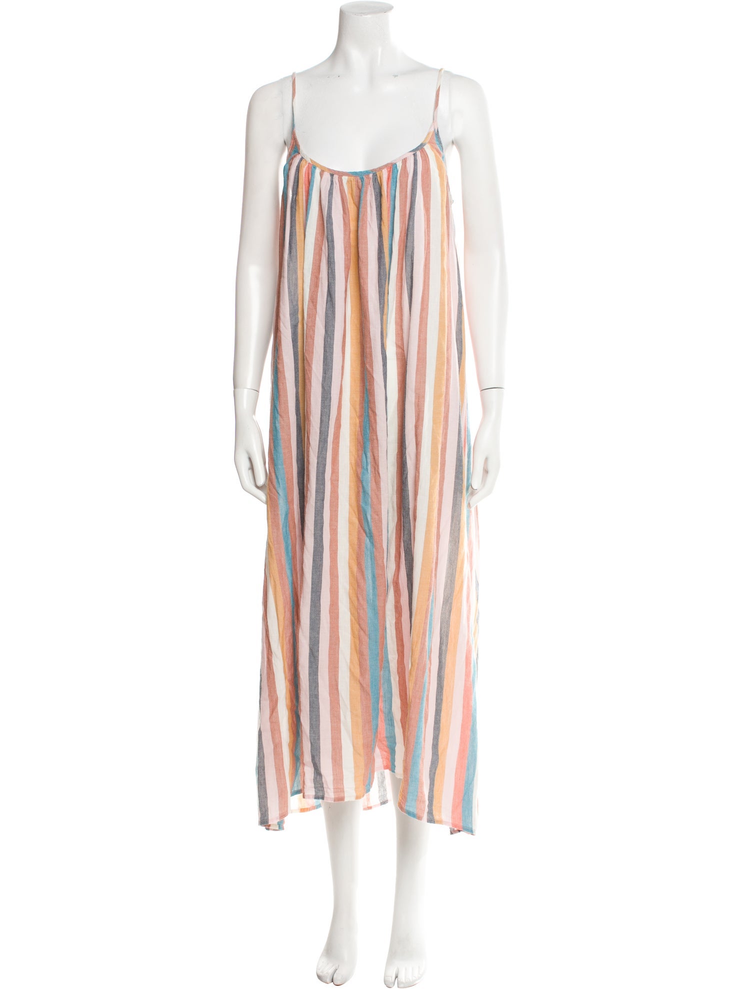 Pink Chicken Striped Long Dress