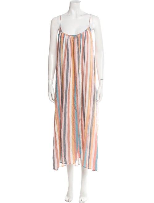 Pink Chicken Striped Long Dress