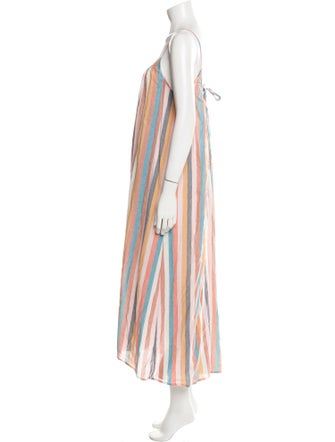 Pink Chicken Striped Long Dress