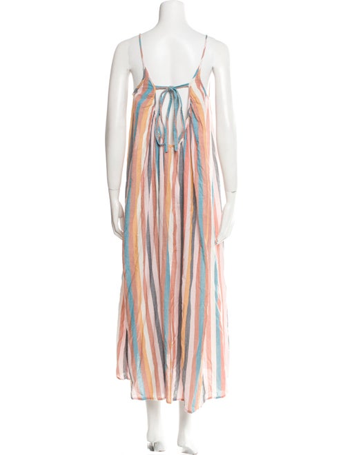 Pink Chicken Striped Long Dress