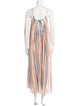 Pink Chicken Striped Long Dress