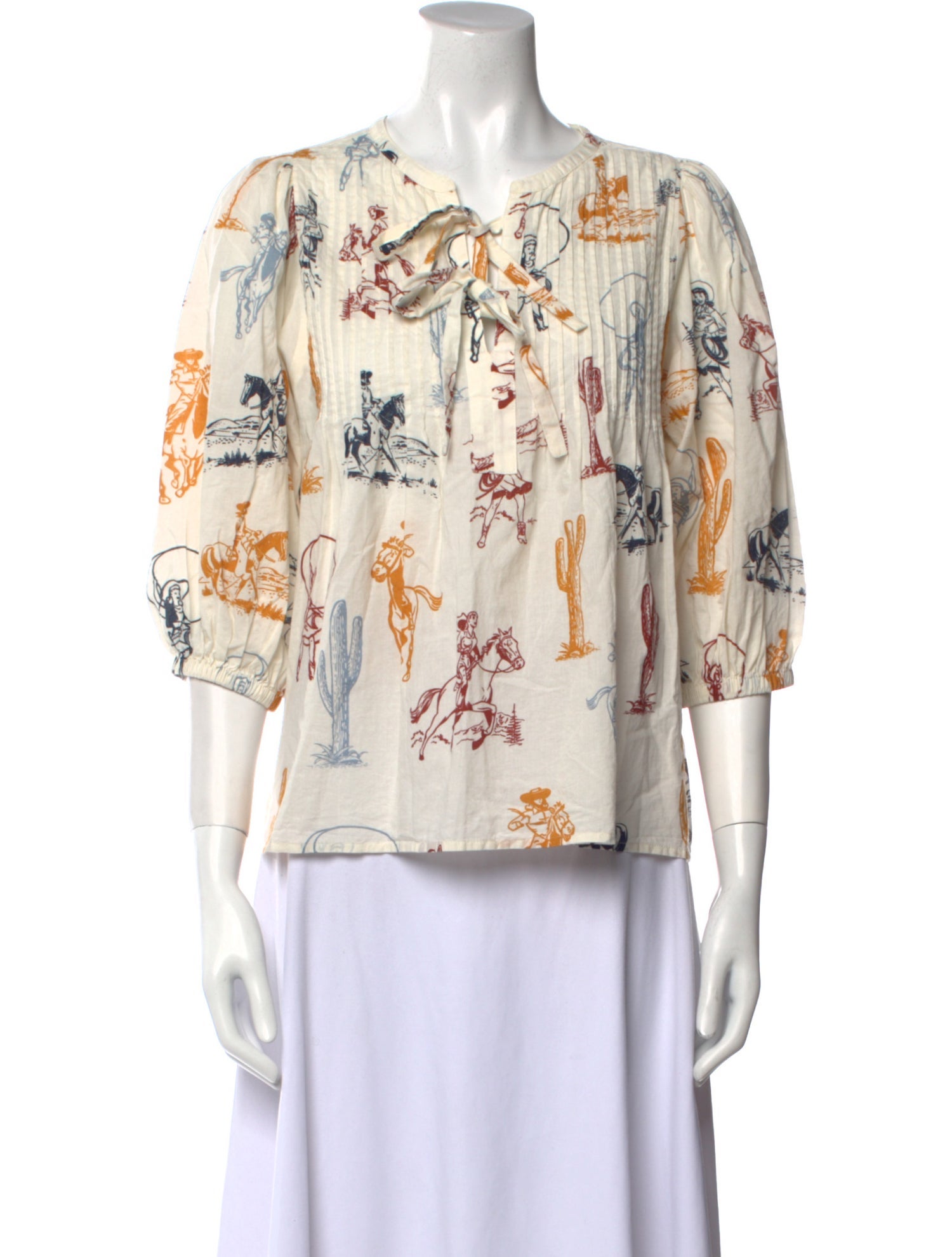 Pink Chicken Floral Print V-Neck Blouse