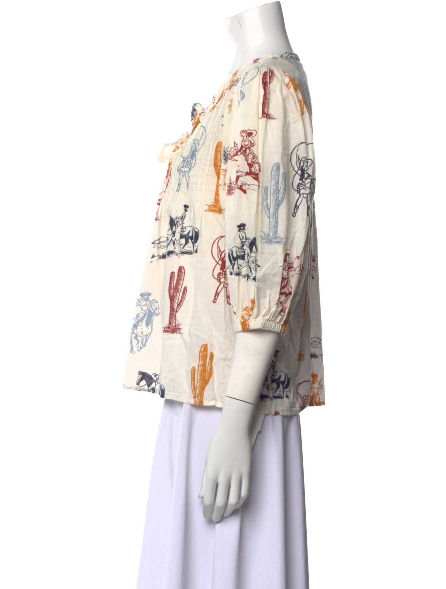 Pink Chicken Floral Print V-Neck Blouse