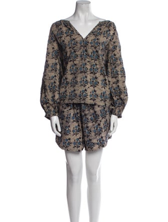 Pink Chicken Floral Print Short Set