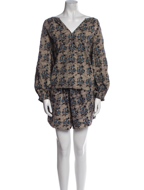 Pink Chicken Floral Print Short Set