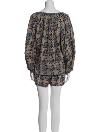 Pink Chicken Floral Print Short Set