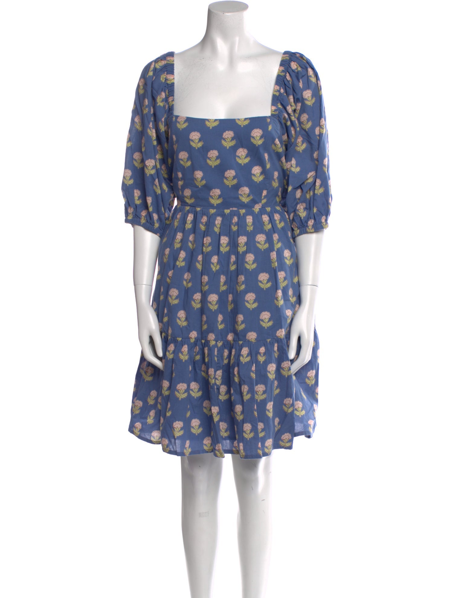 Pink Chicken Floral Print Knee-Length Dress