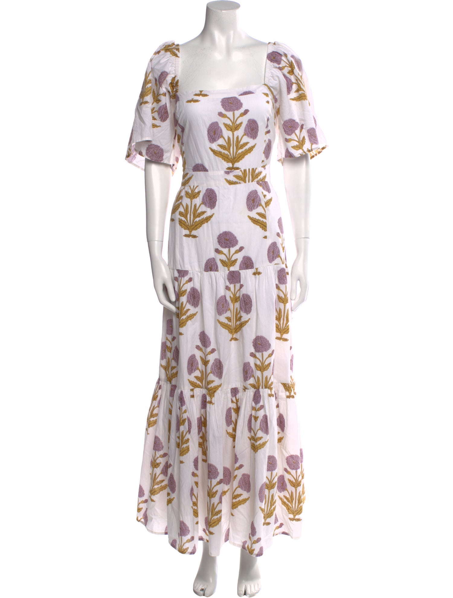 Pink Chicken Floral Print Long Dress