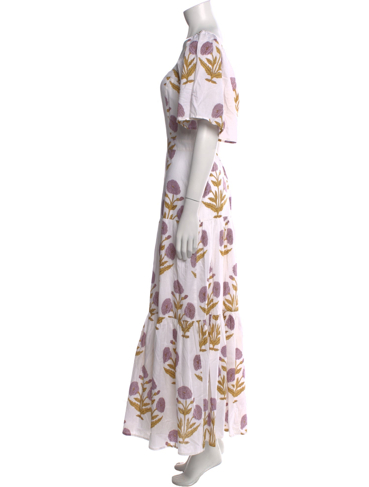 Pink Chicken Floral Print Long Dress