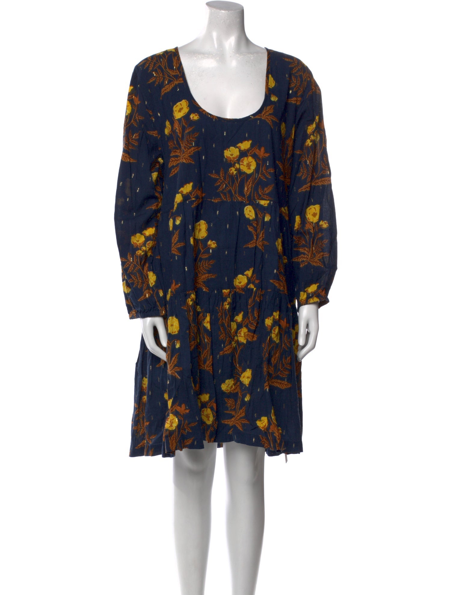 Pink Chicken Floral Print Knee-Length Dress