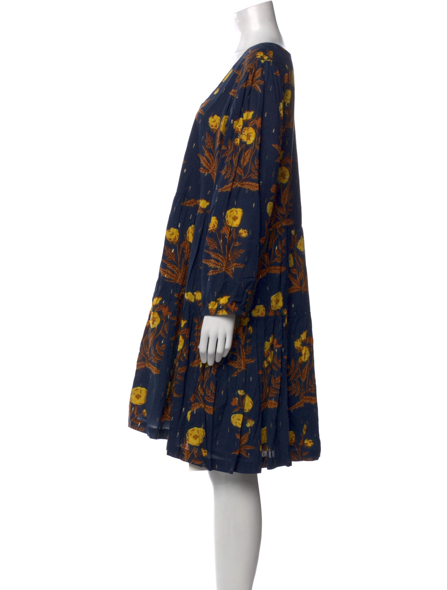 Pink Chicken Floral Print Knee-Length Dress