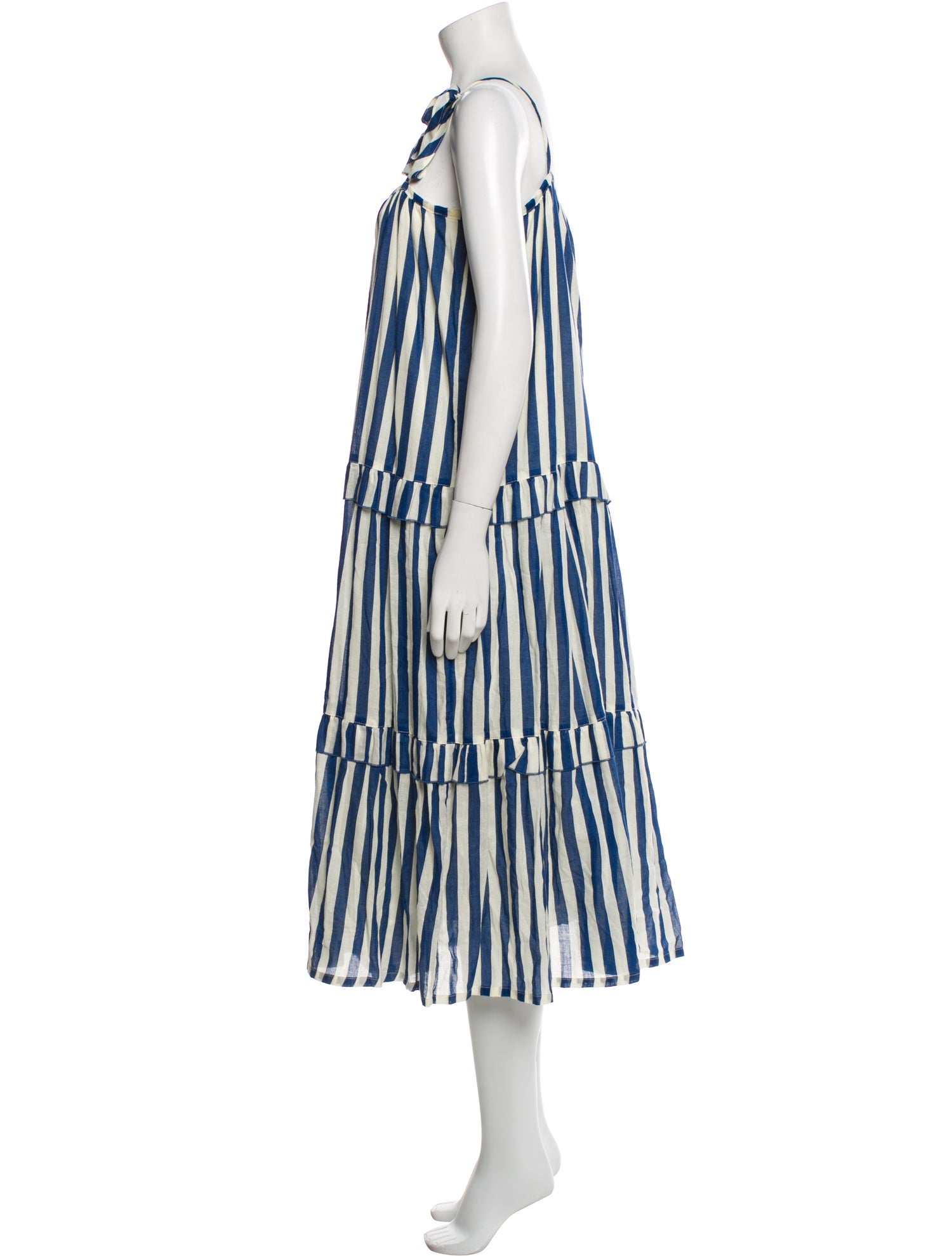 Pink Chicken Striped Midi Length Dress