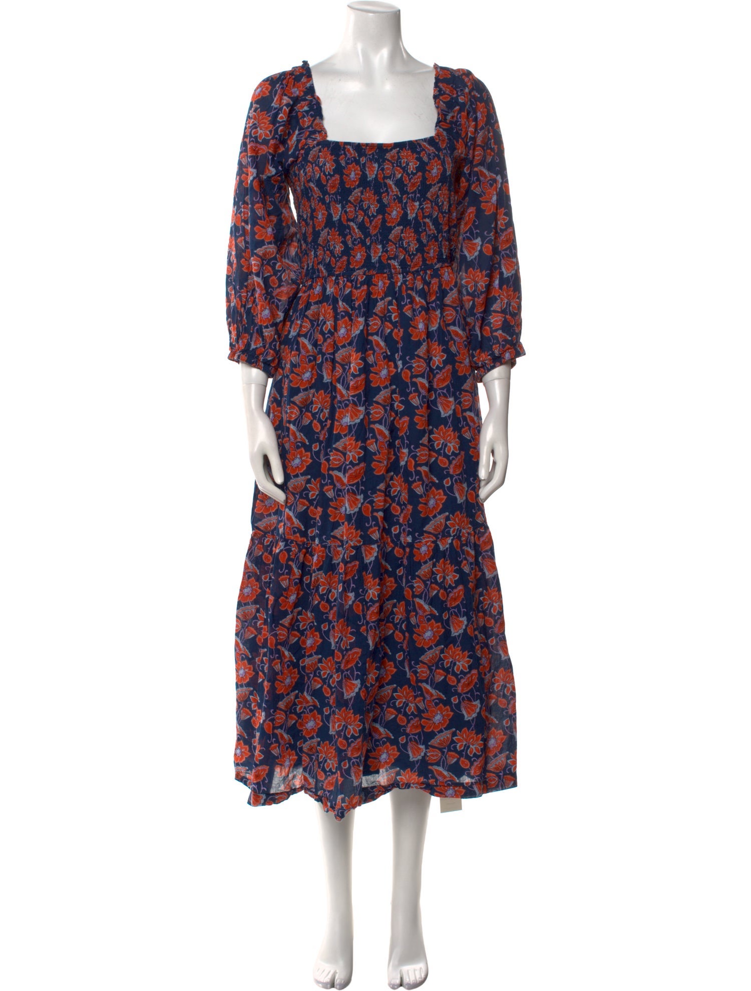 Pink Chicken Floral Print Long Dress