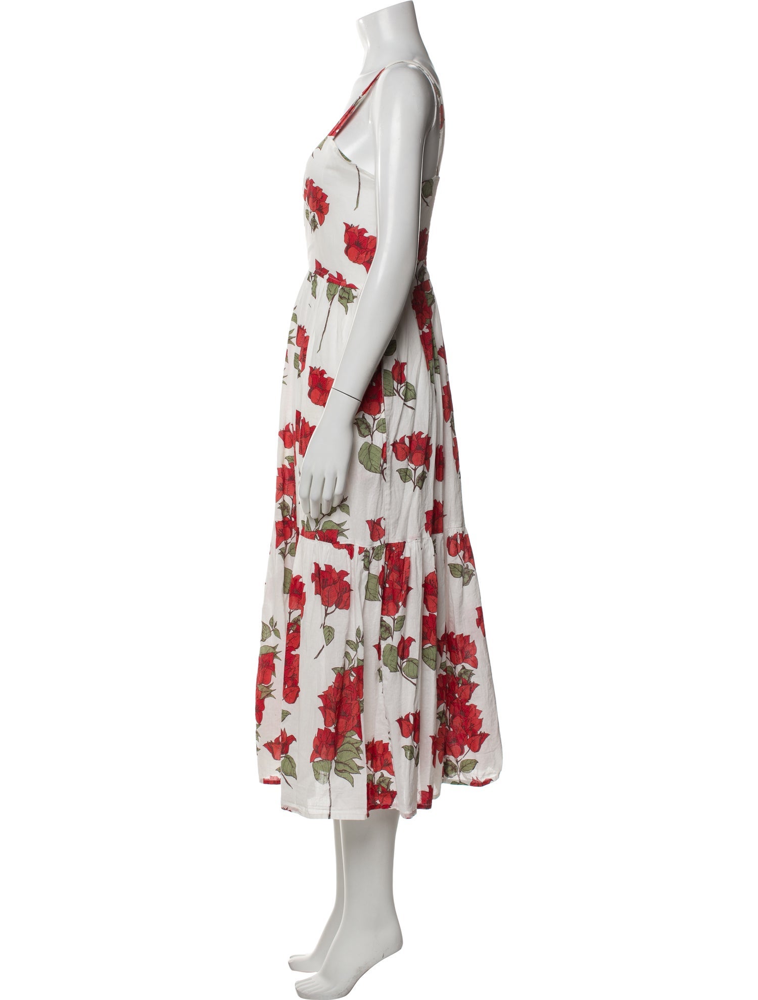 Pink Chicken Floral Print Midi Length Dress