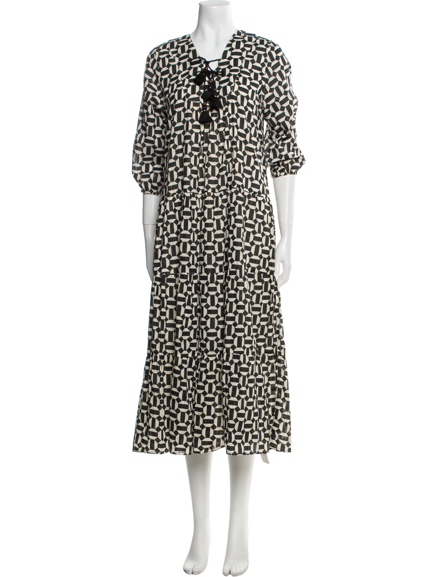 Pink Chicken Printed Midi Length Dress