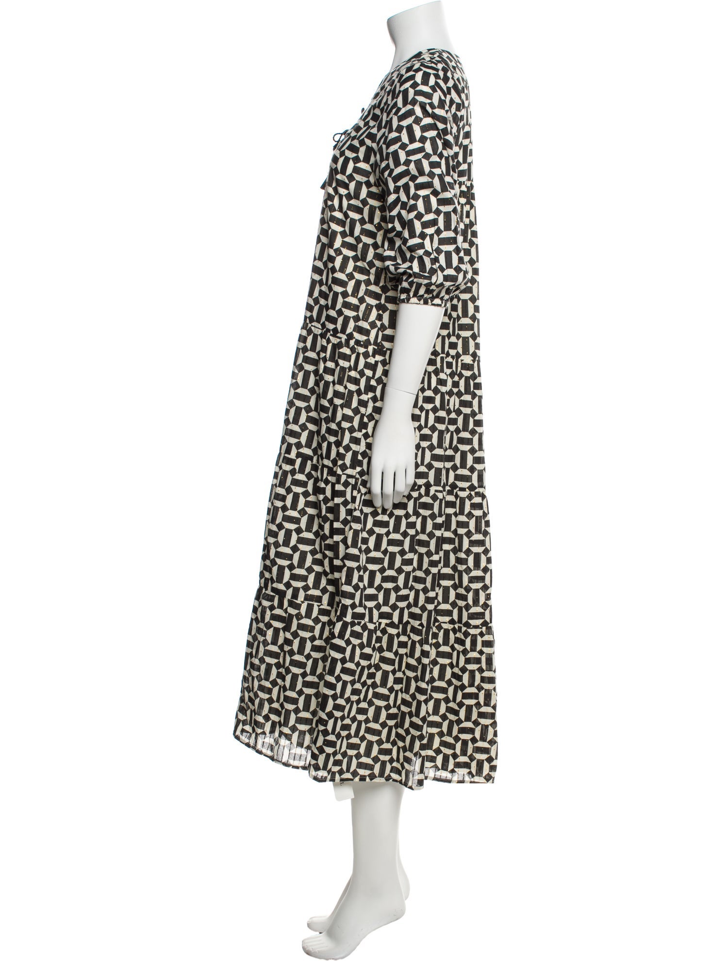 Pink Chicken Printed Midi Length Dress