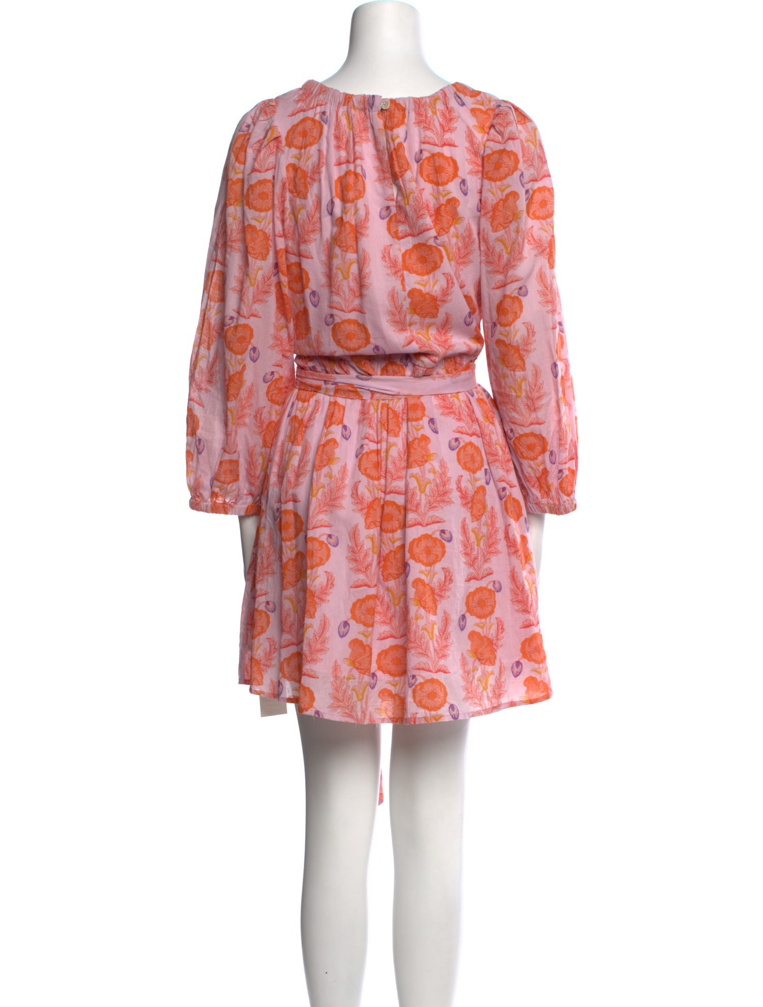 Pink Chicken Floral Print Long Dress