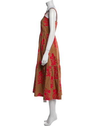 Pink Chicken Printed Midi Length Dress