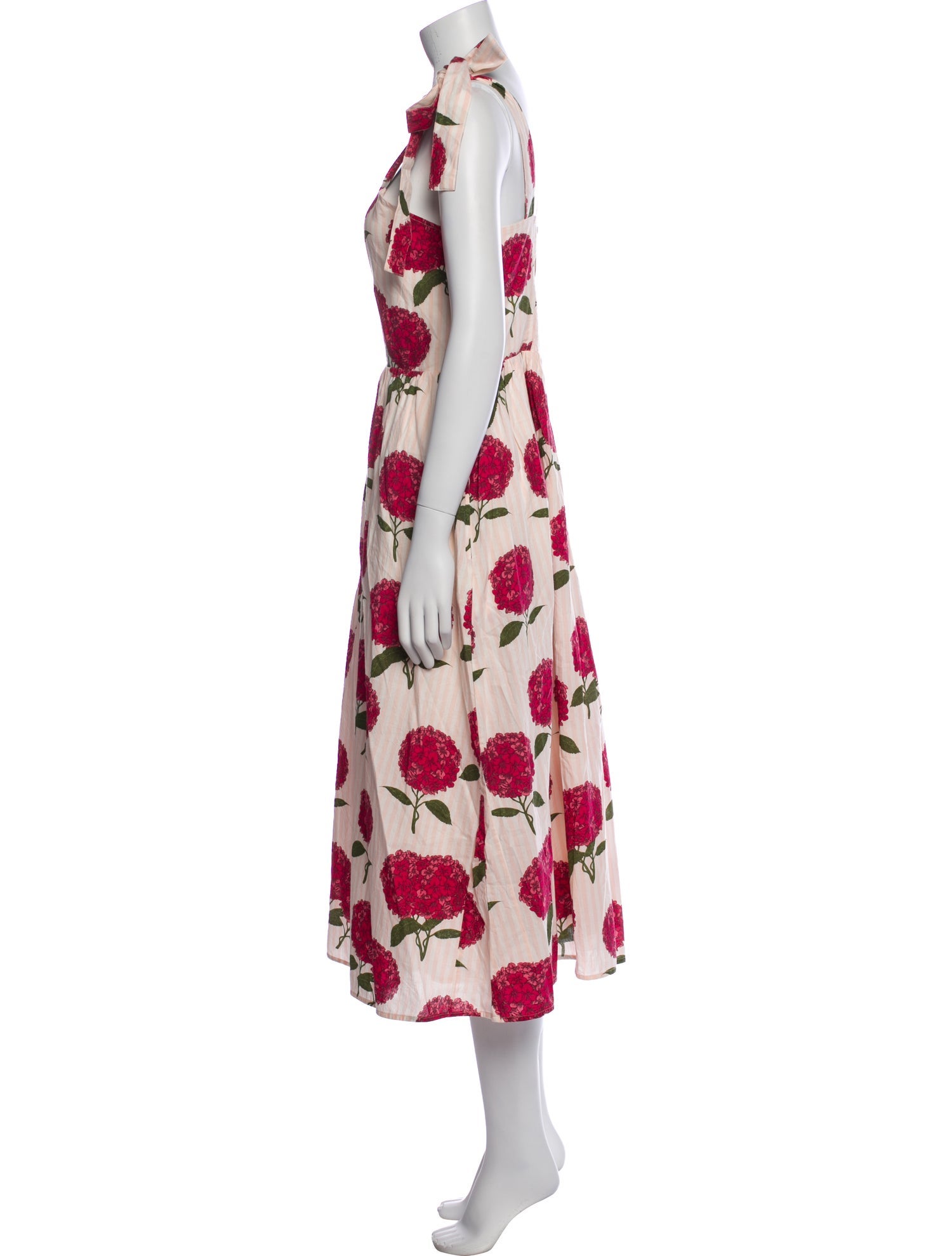 Pink Chicken Floral Print Midi Length Dress