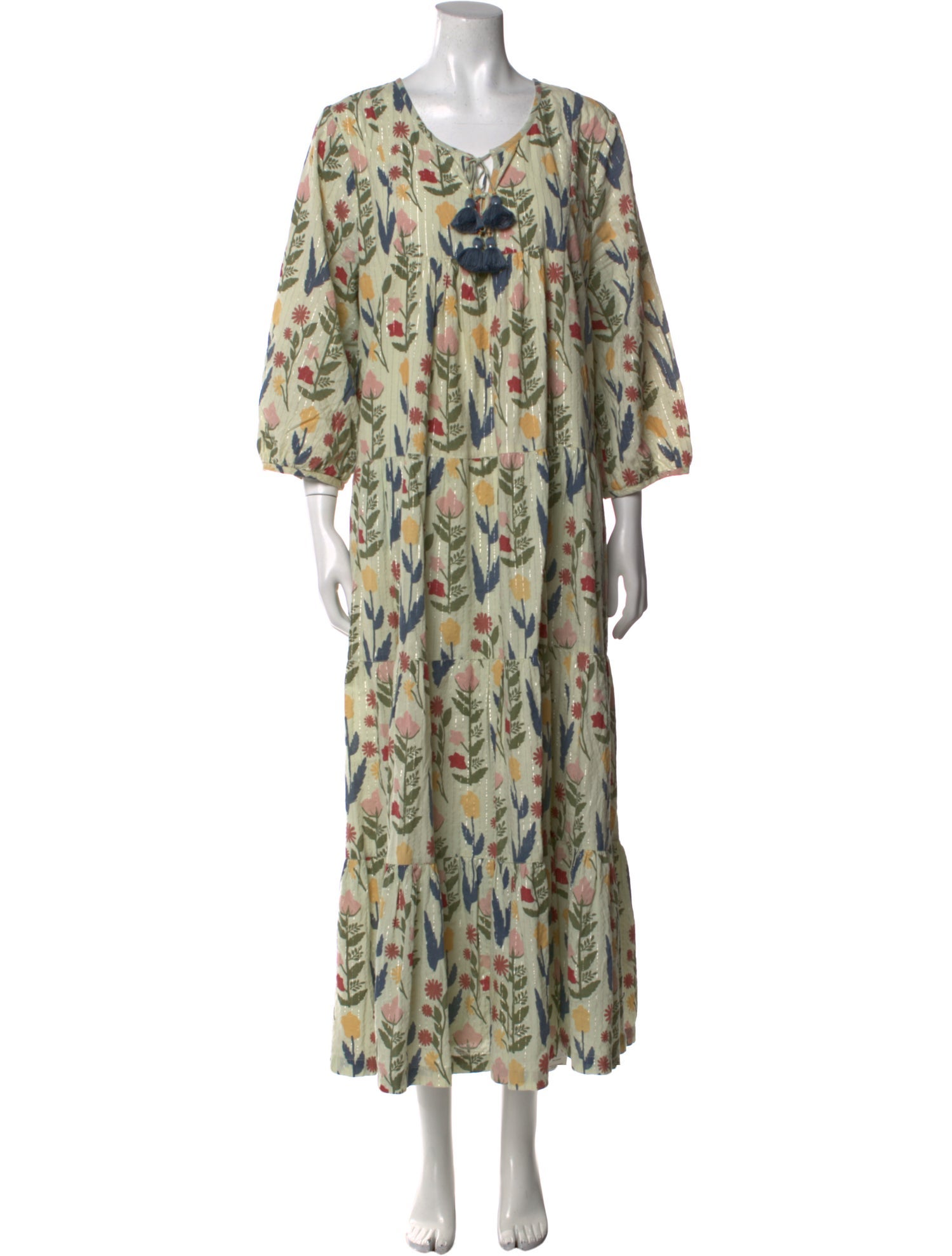 Pink Chicken Floral Print Long Dress