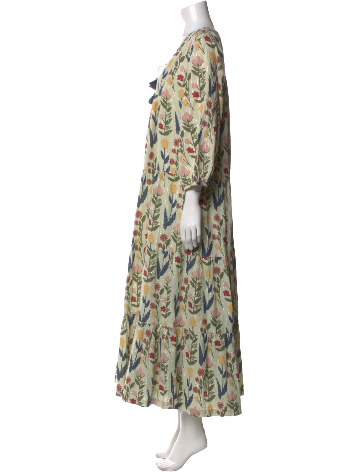 Pink Chicken Floral Print Long Dress