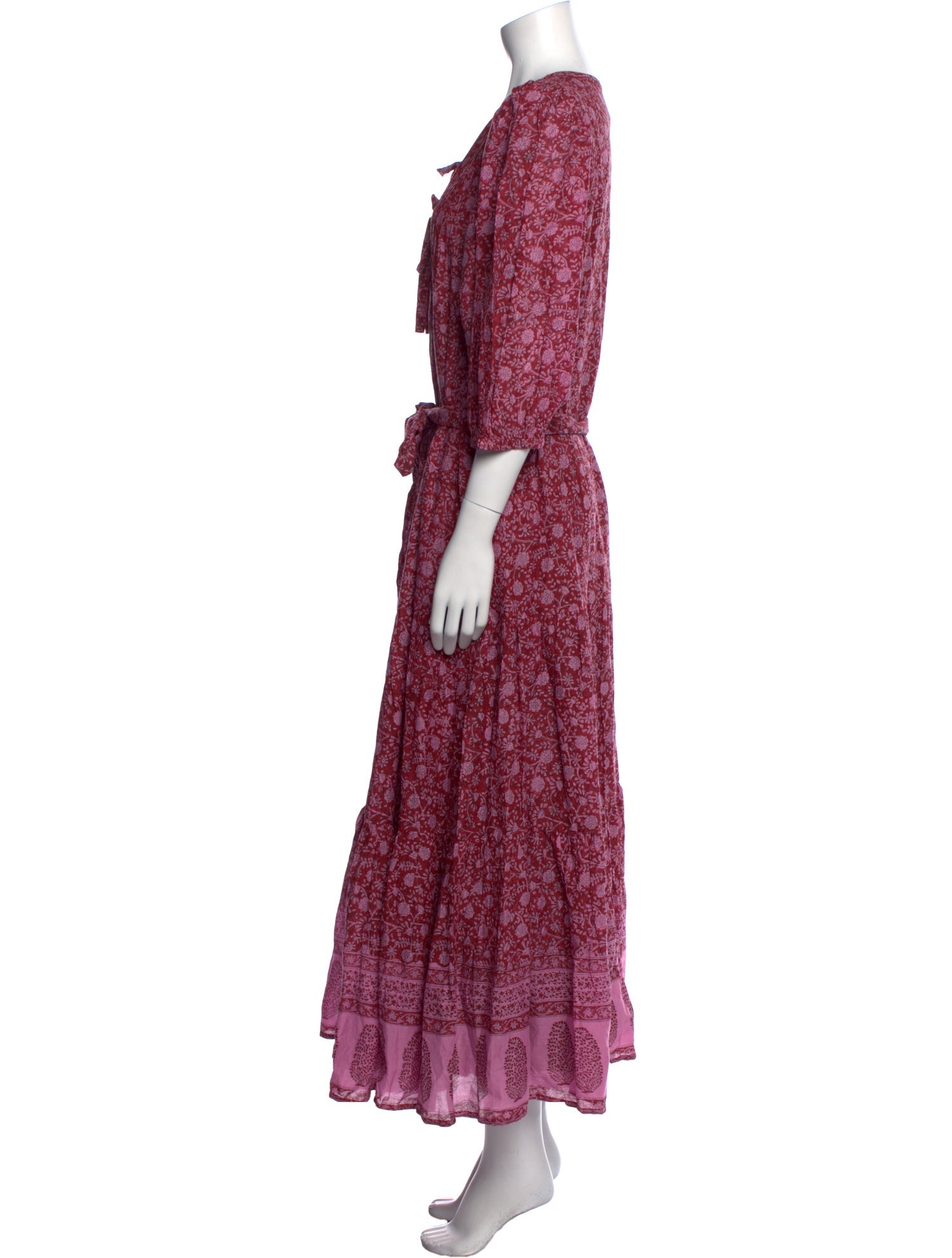 Pink Chicken Printed Long Dress