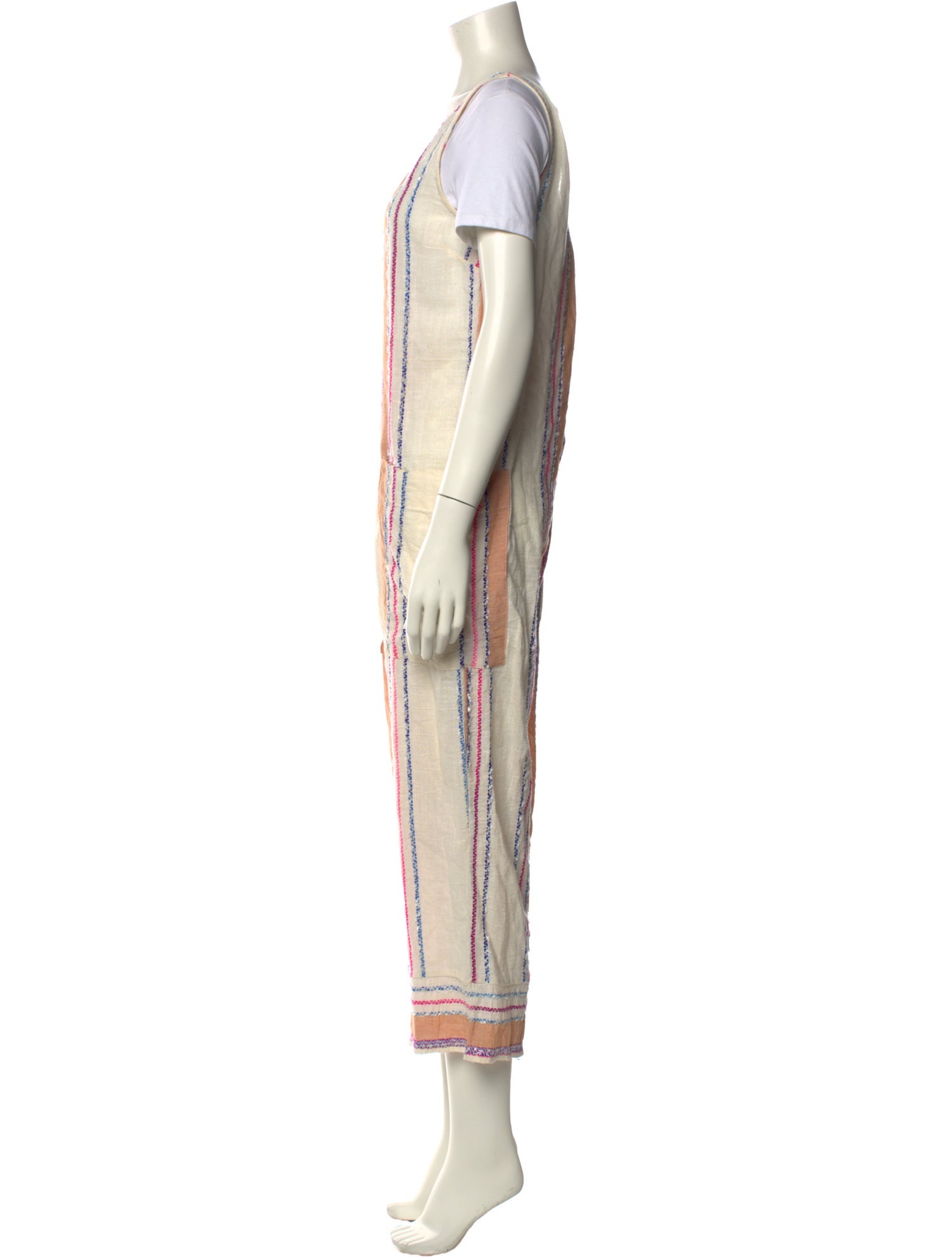 Pink Chicken Striped V-Neck Jumpsuit