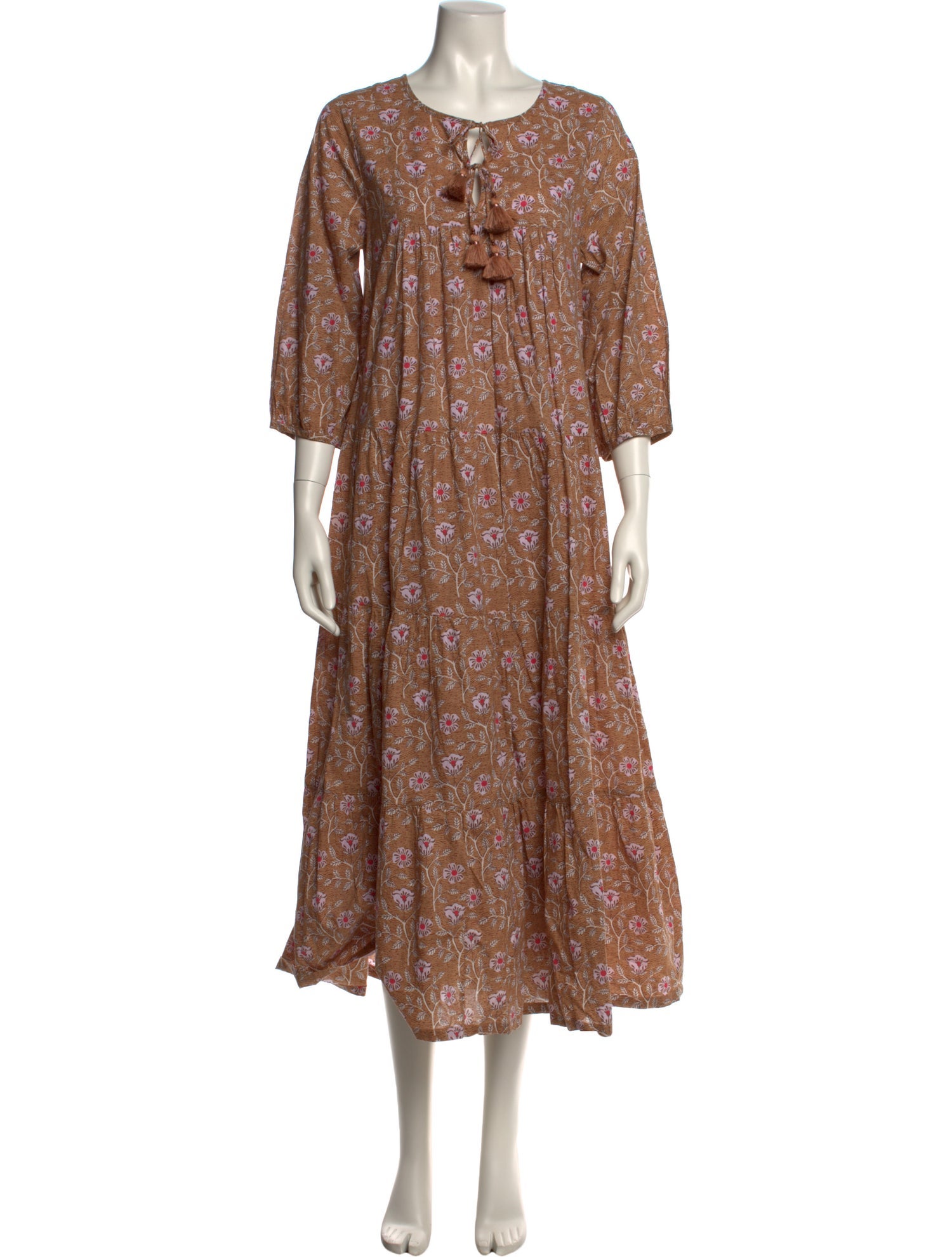 Pink Chicken Floral Print Long Dress w/ Tags