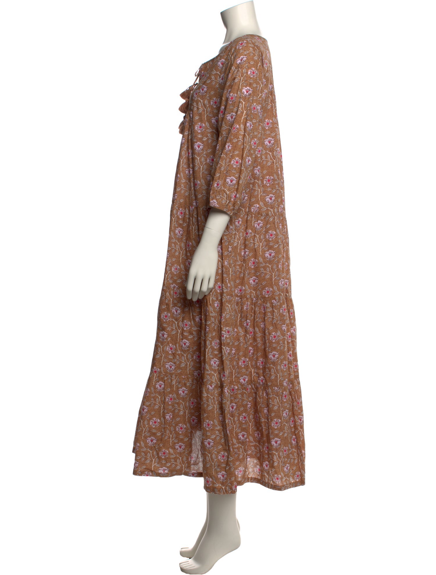 Pink Chicken Floral Print Long Dress w/ Tags