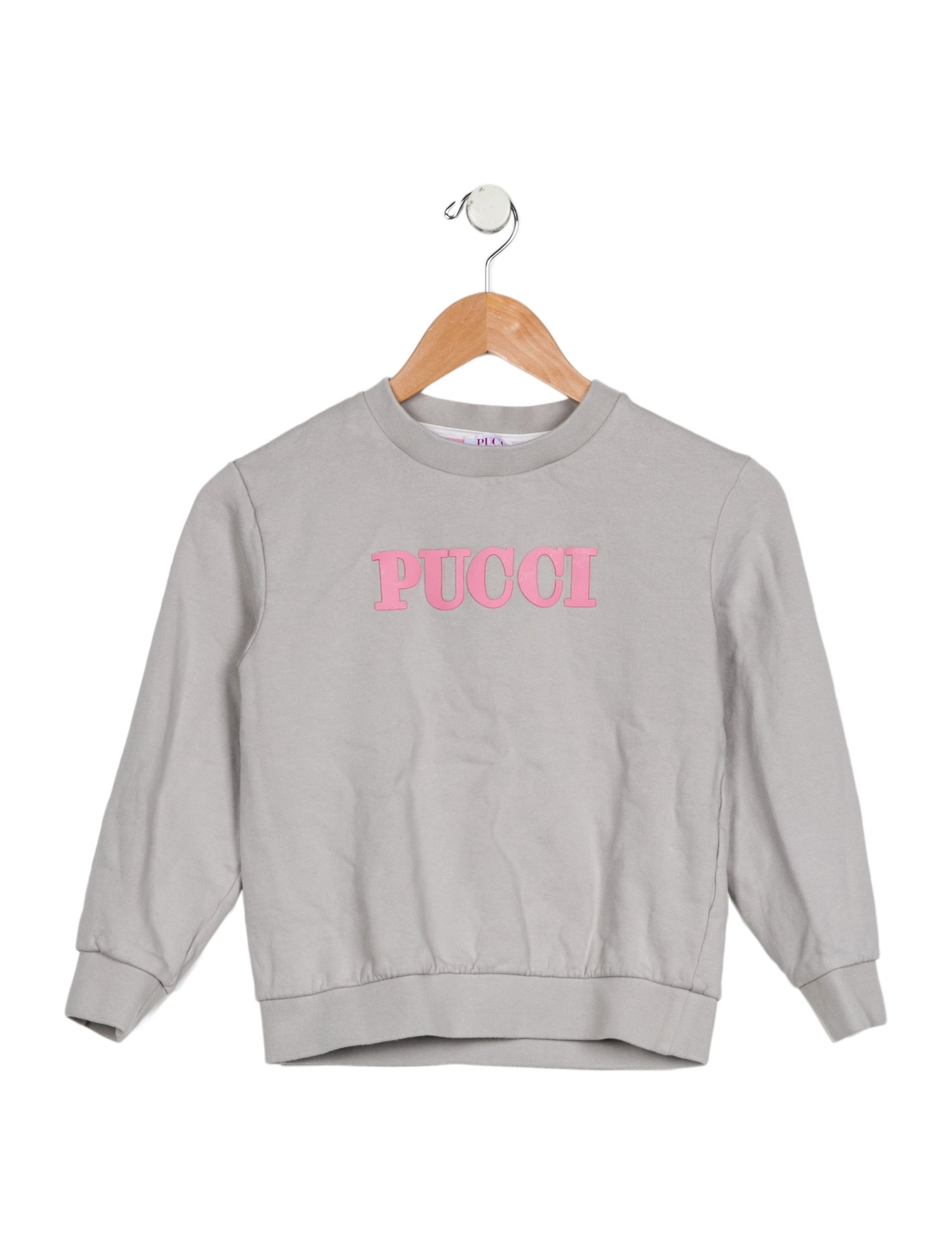 Pucci Junior kid girls; grey and pink sweatshirt