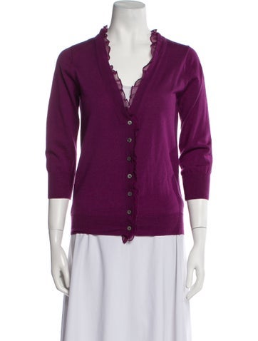 Pure Collection Knitwear Wool V-Neck Sweater M