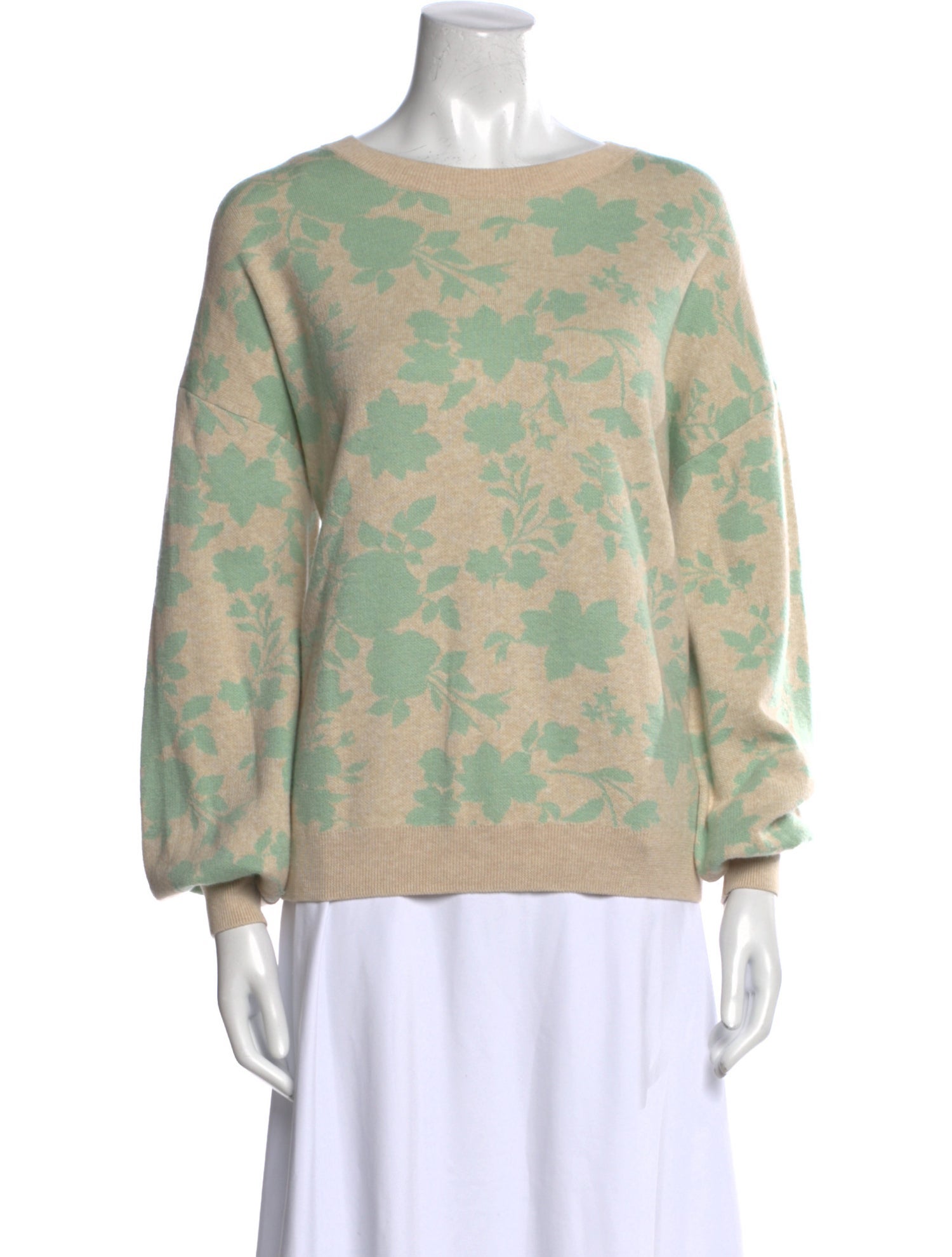 Pure Collection Floral Print Scoop Neck Sweater