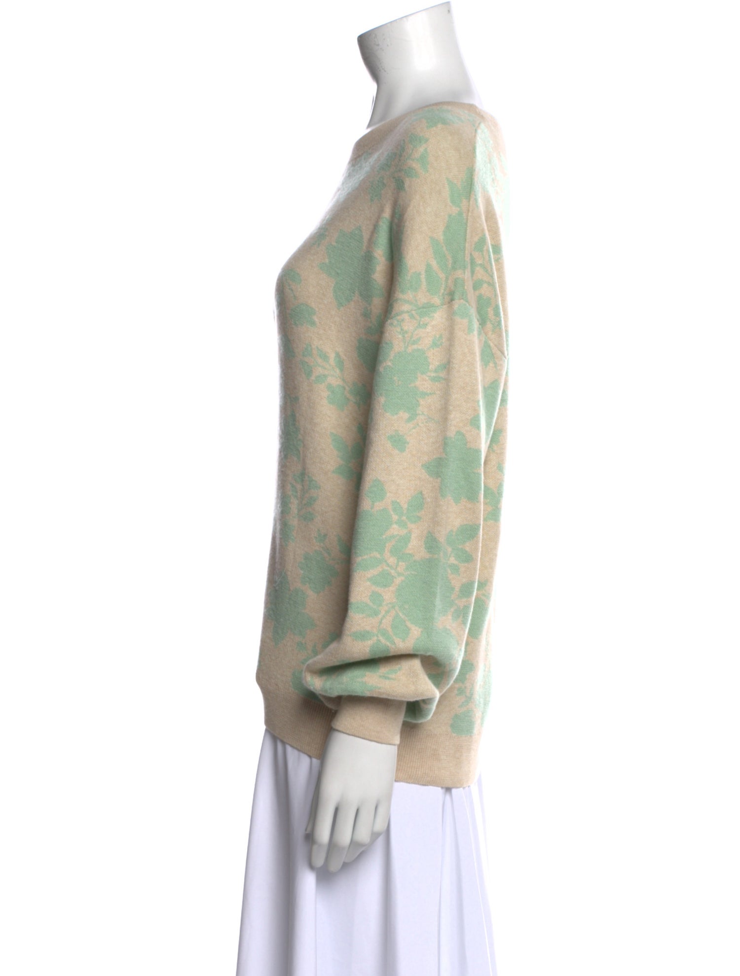 Pure Collection Floral Print Scoop Neck Sweater