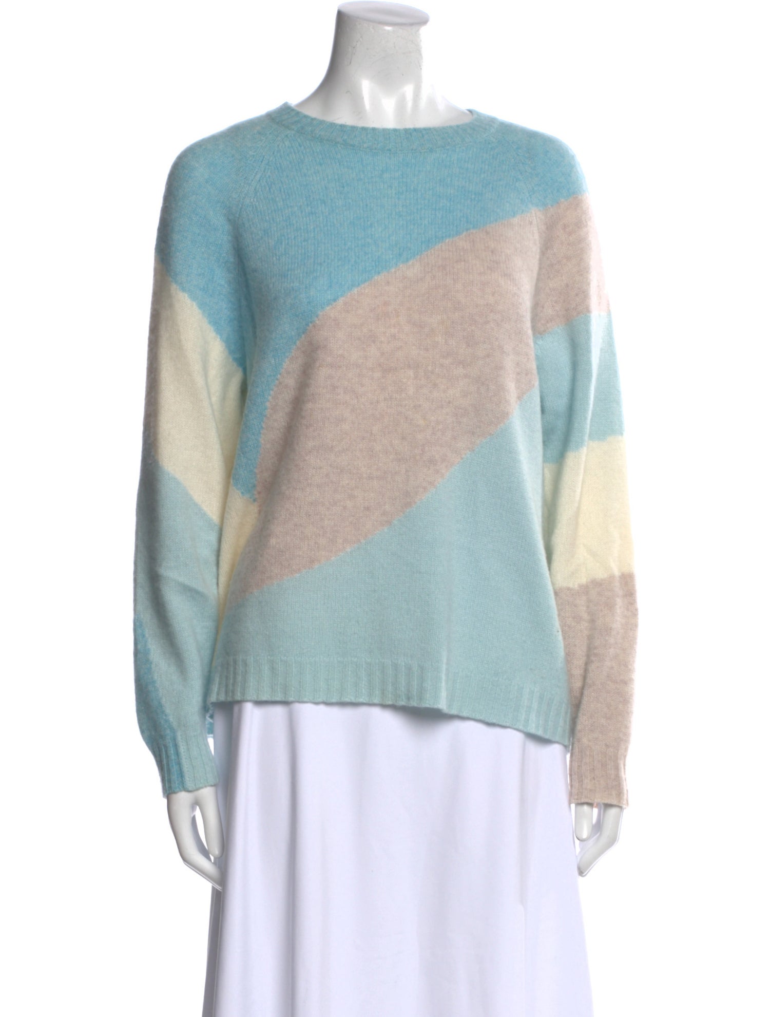Pure Collection Cashmere Colorblock Pattern Sweater