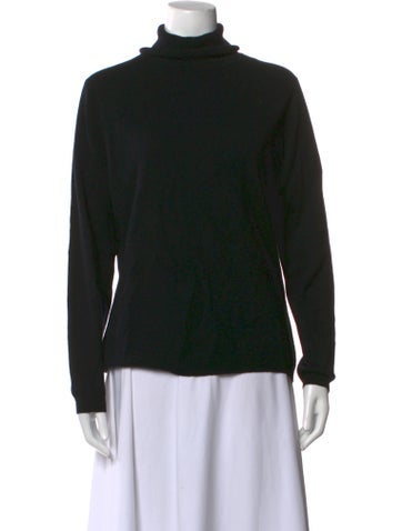 Pre-owned Pure Collection Cashmere Turtleneck Sweater In Black