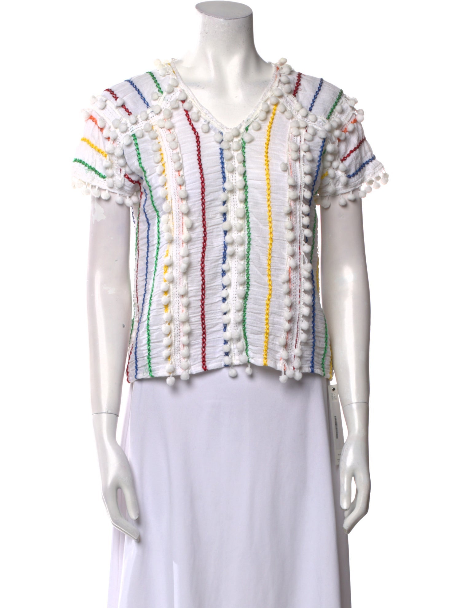 Place Nationale Striped V-Neck Crop Top