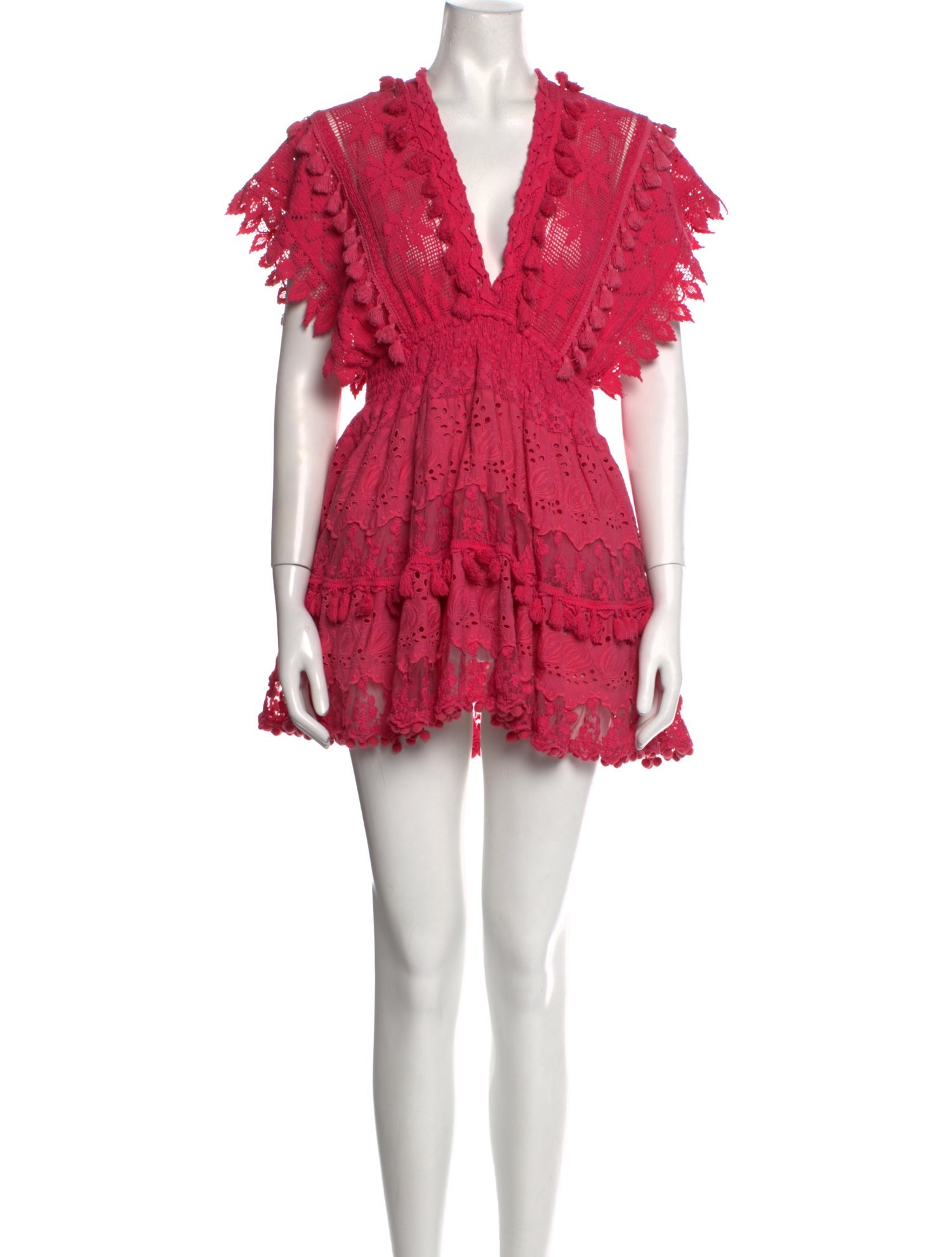 Place Nationale Lace Pattern Mini Dress